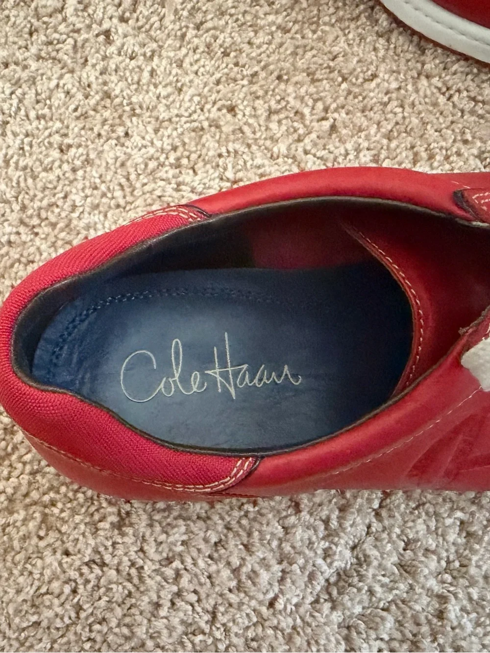 Cole Haan Nike Air Red Leather Sneakers Low Top